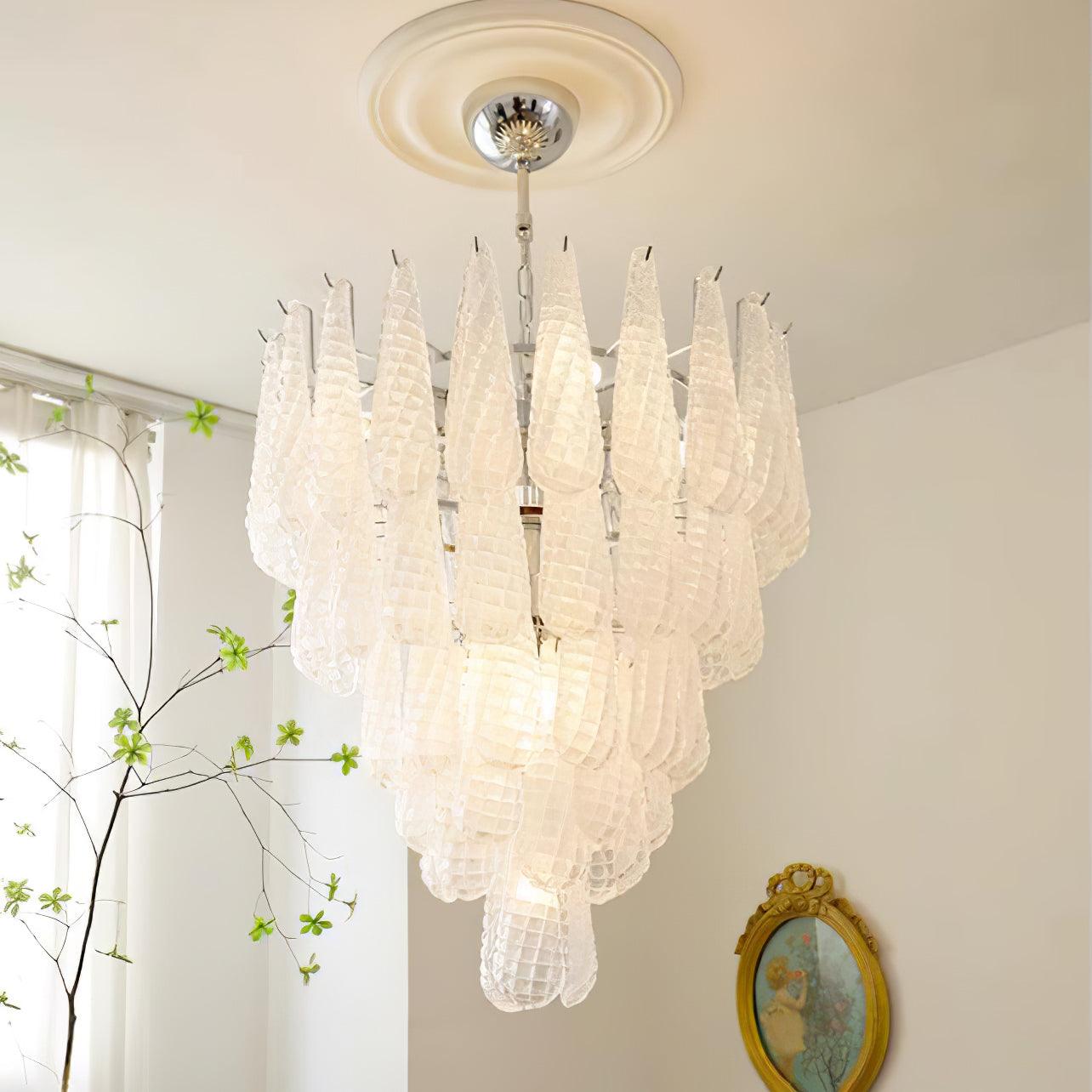 Grid Glass Waterfall Chandelier Chandelier