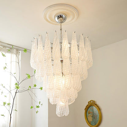 Grid Glass Waterfall Chandelier Chandelier