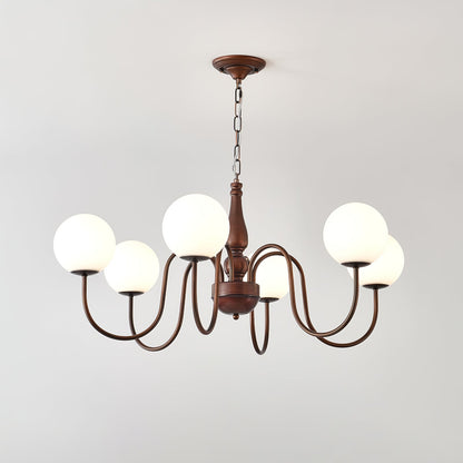 Grove Balls Chandelier 6 heads Dia 35.4″ x H 15.7″ / Reddish brown Chandelier