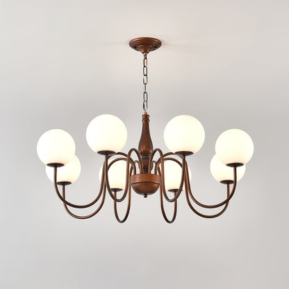 Grove Balls Chandelier 8 heads Dia 35.4″ x H 15.7″ / Reddish brown Chandelier