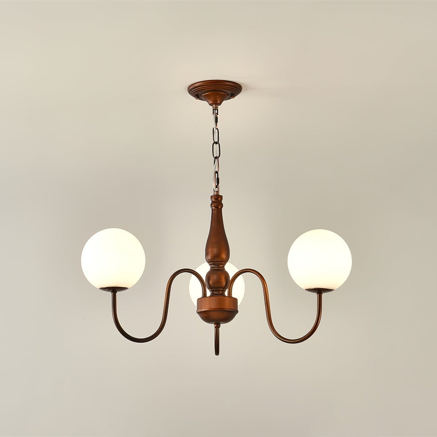 Grove Balls Chandelier 3 heads Dia 27.6″ x H 15.7″ / Reddish brown Chandelier