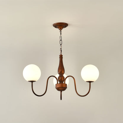 Grove Balls Chandelier 3 heads Dia 27.6″ x H 15.7″ / Reddish brown Chandelier