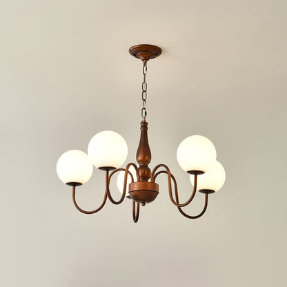 Grove Balls Chandelier 5 heads Dia 27.6″ x H 15.7″ / Reddish brown Chandelier