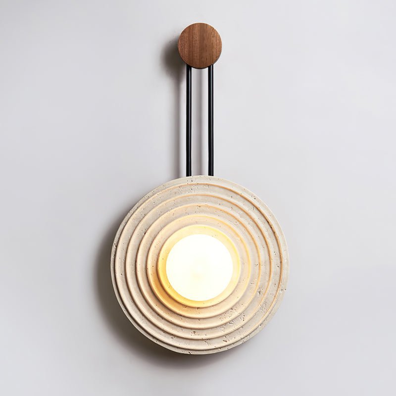 Growth Ring Wall Lamp Dia 13″ x H 23.6″ / Dia 33cm x H 60cm / Dark walnut & Beige Wall lamp