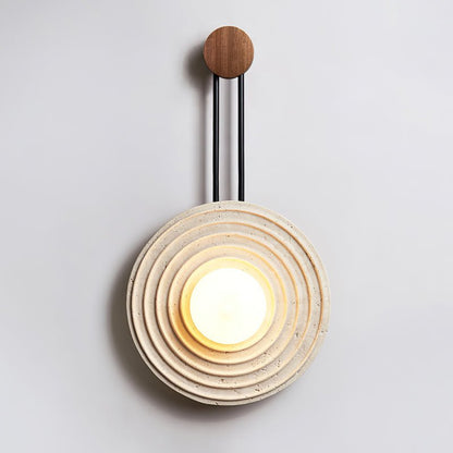 Growth Ring Wall Lamp Dia 13″ x H 23.6″ / Dia 33cm x H 60cm / Dark walnut & Beige Wall lamp