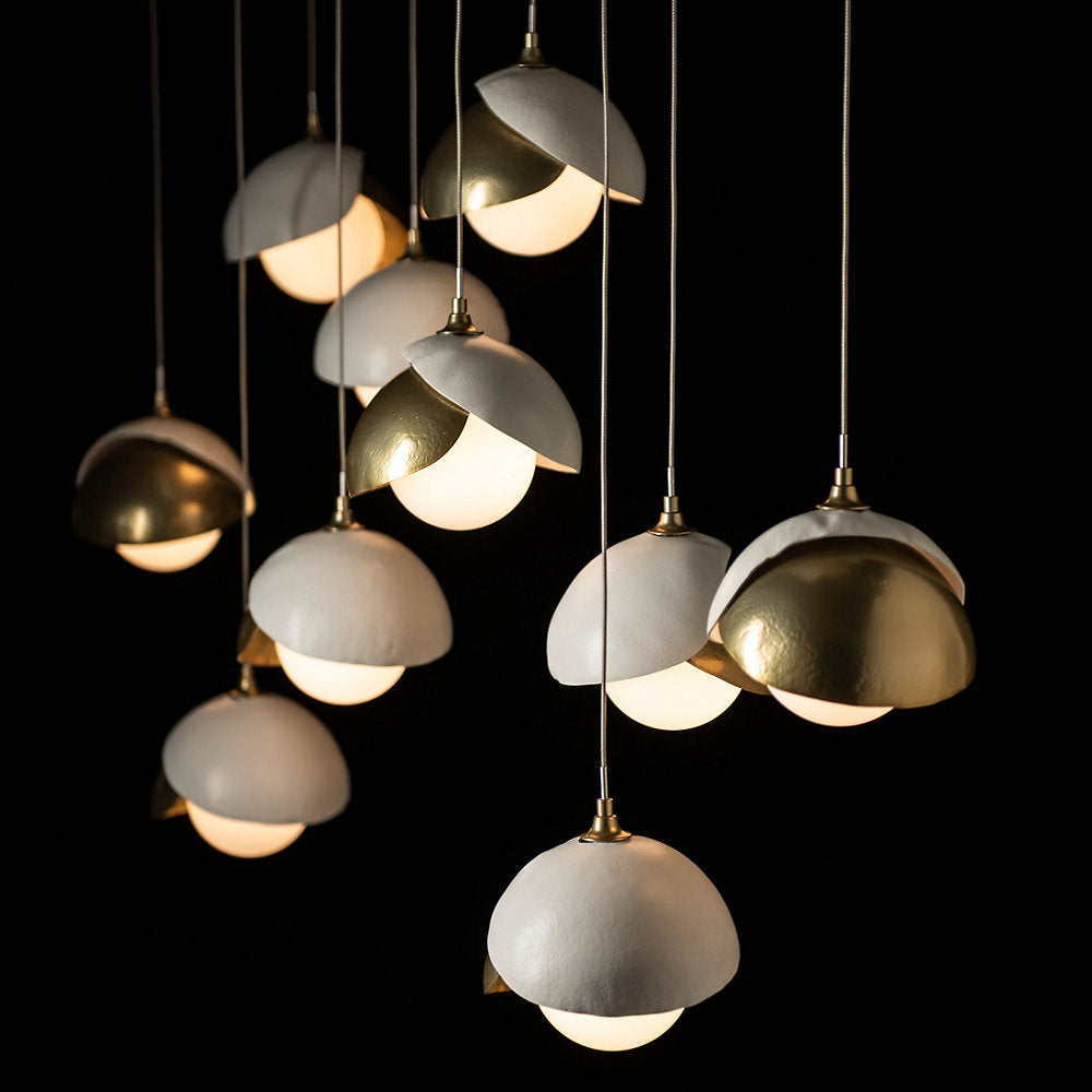 Brooklyn 10-Light Double Shade Rectangular Multi-Light Pendant