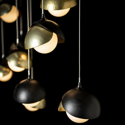 Brooklyn 10-Light Double Shade Rectangular Multi-Light Pendant