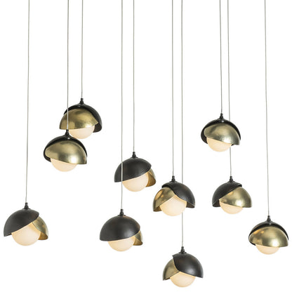 Brooklyn 10-Light Double Shade Rectangular Multi-Light Pendant