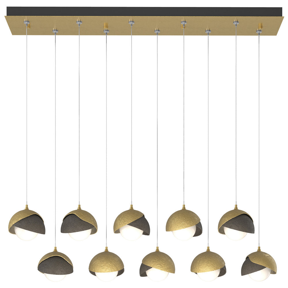 Brooklyn 10-Light Double Shade Rectangular Multi-Light Pendant