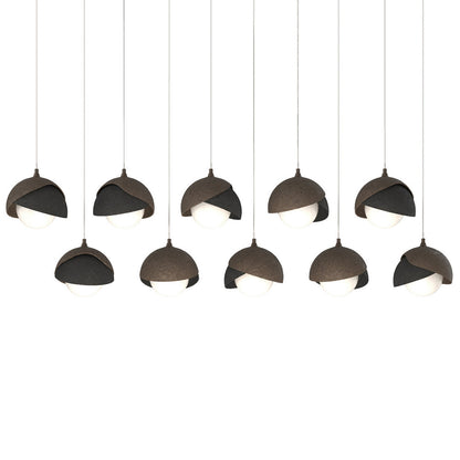 Brooklyn 10-Light Double Shade Rectangular Multi-Light Pendant