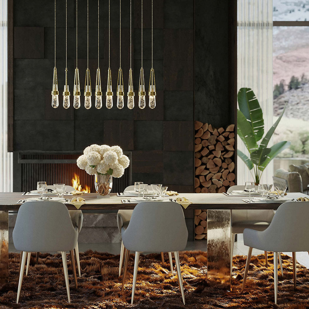 Link 10-Light Blown Glass Rectangular Multi-Light Pendant