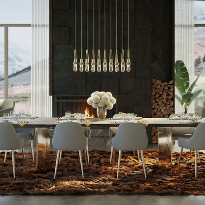 Link 10-Light Blown Glass Rectangular Multi-Light Pendant