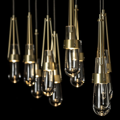 Link 10-Light Clear Glass Rectangular Multi-Light Pendant