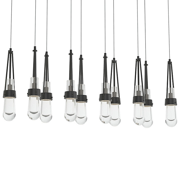 Link 10-Light Clear Glass Rectangular Multi-Light Pendant