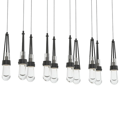 Link 10-Light Clear Glass Rectangular Multi-Light Pendant