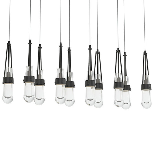 Link 10-Light Clear Glass Rectangular Multi-Light Pendant