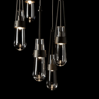 Link Clear Glass Round Multi-Light Pendant
