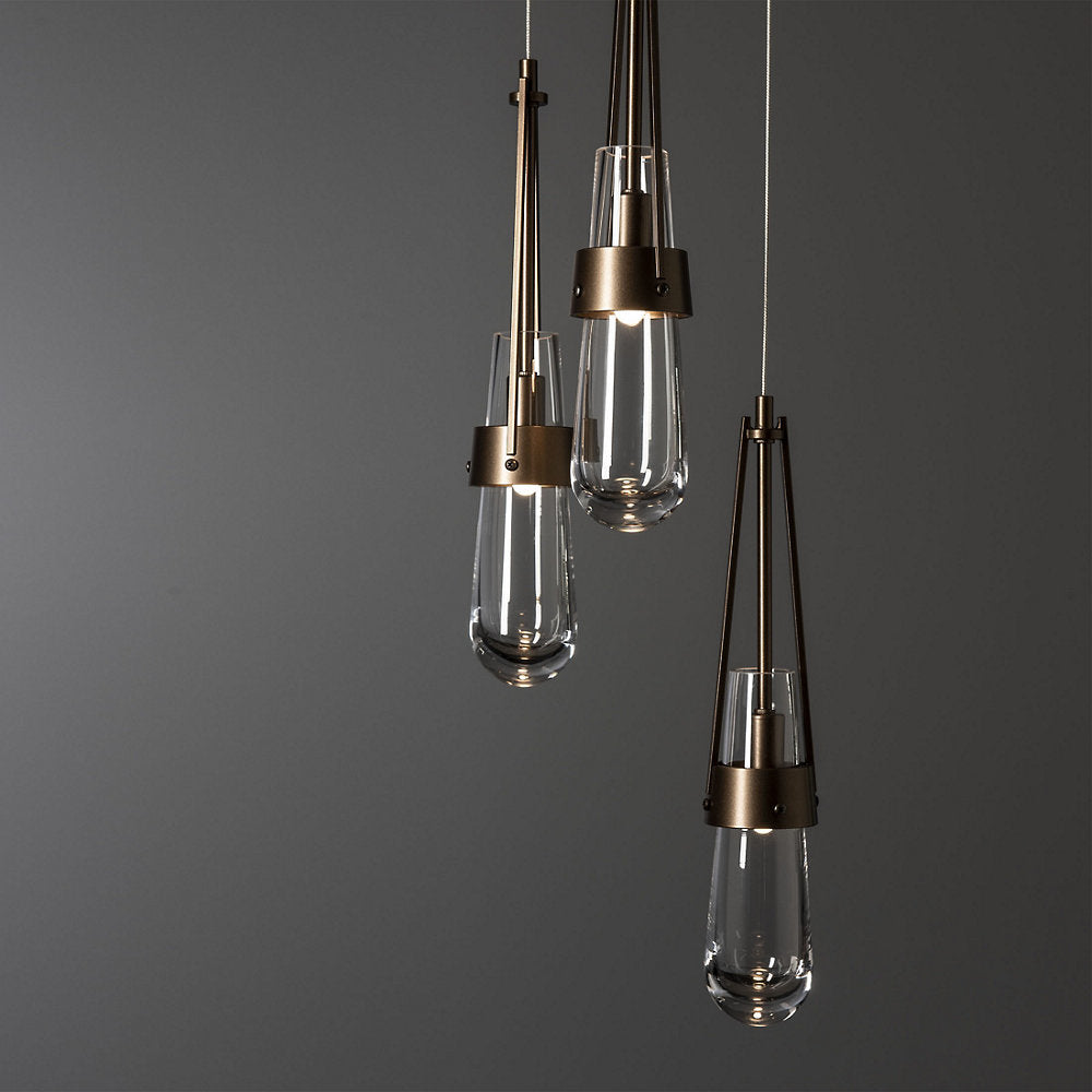 Link Clear Glass Round Multi-Light Pendant