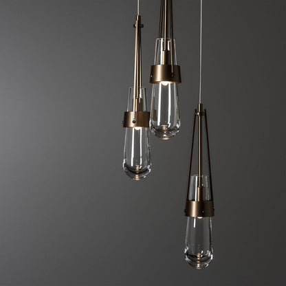Link Clear Glass Round Multi-Light Pendant