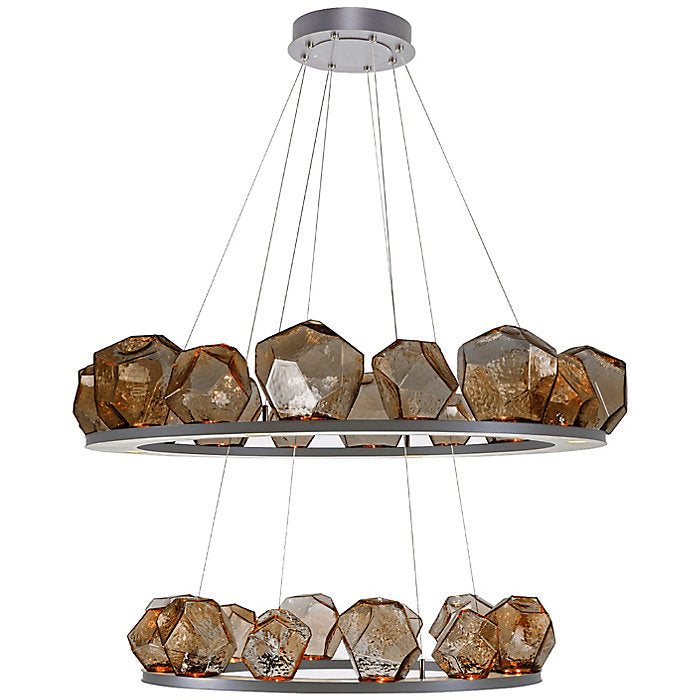 Gem Bezel Ring 2-Tier Chandelier