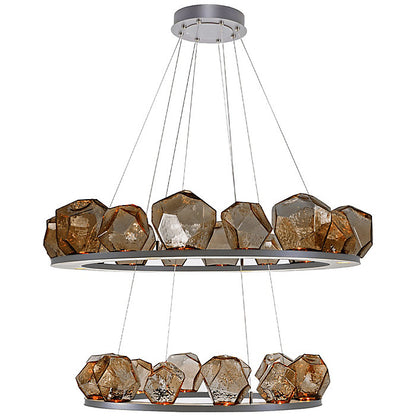 Gem Bezel Ring 2-Tier Chandelier