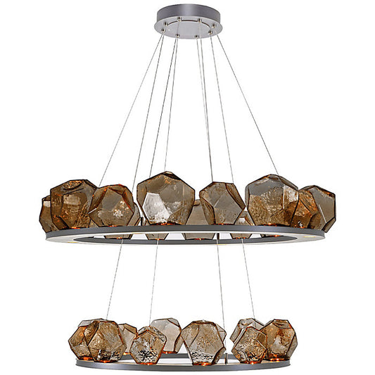 Gem Bezel Ring 2-Tier Chandelier
