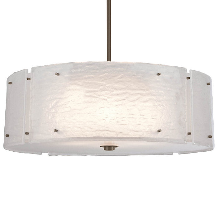 Textured Glass Drum Pendant