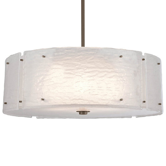 Textured Glass Drum Pendant