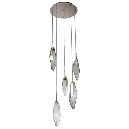 Rock Crystal Round Multi Light LED Pendant