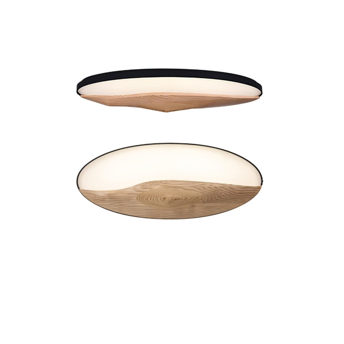 Half-Mountain Ceiling Lamp L 47.2’’ x W 17.7’’ x H 4.7’’ / Wood Color / Warm Light Ceiling lamp