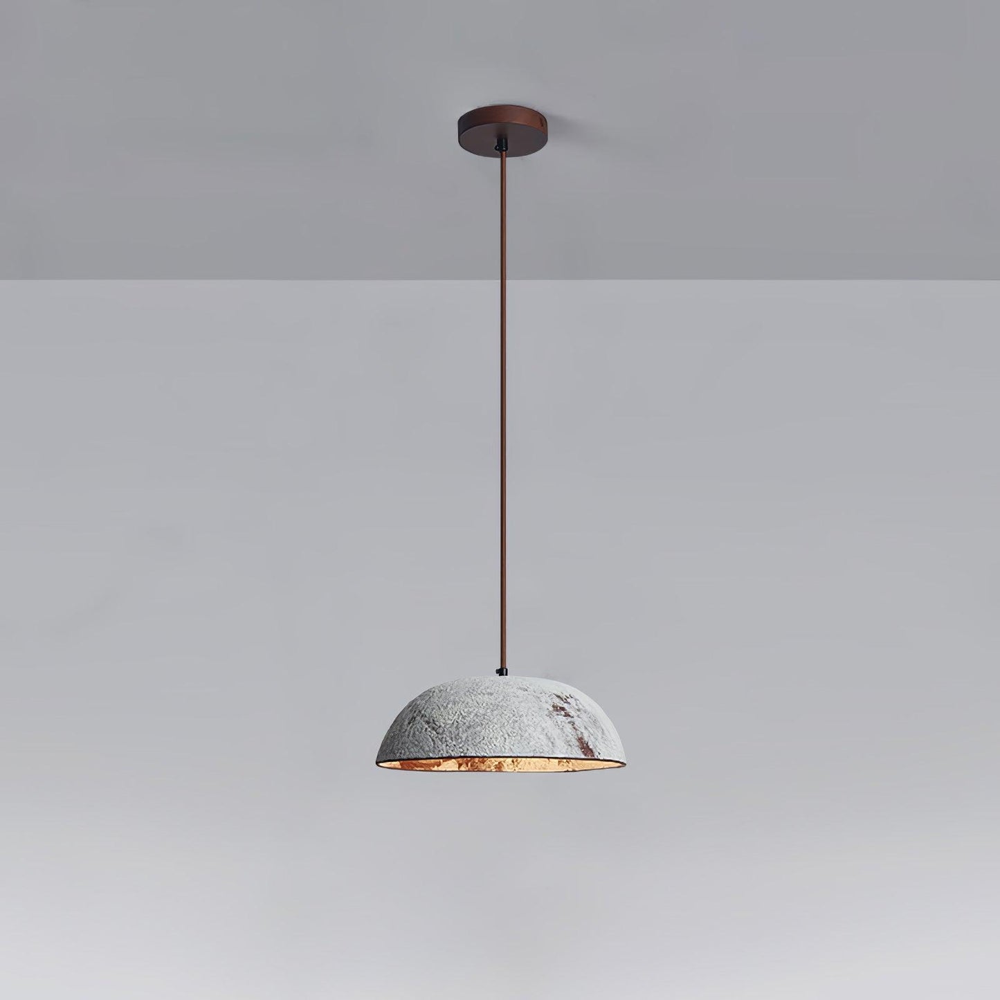Half Dome Vintage Ceramic Pendant Lamp Dia 12.2″ x H 11″ / Dia 31cm x H 11cm / White ceramic & Dark wood Pendant light