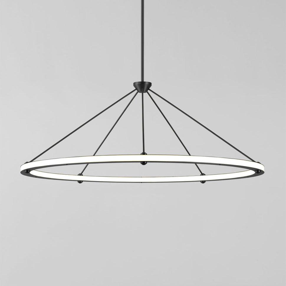Cascading Ring Circle Pendant Lamp Dia 23.6″ x H 19.6″ / Dia 60cm x H 50cm / Black / Warm White Pendant light