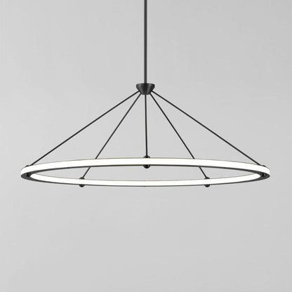 Cascading Ring Circle Pendant Lamp Dia 23.6″ x H 19.6″ / Dia 60cm x H 50cm / Black / Warm White Pendant light