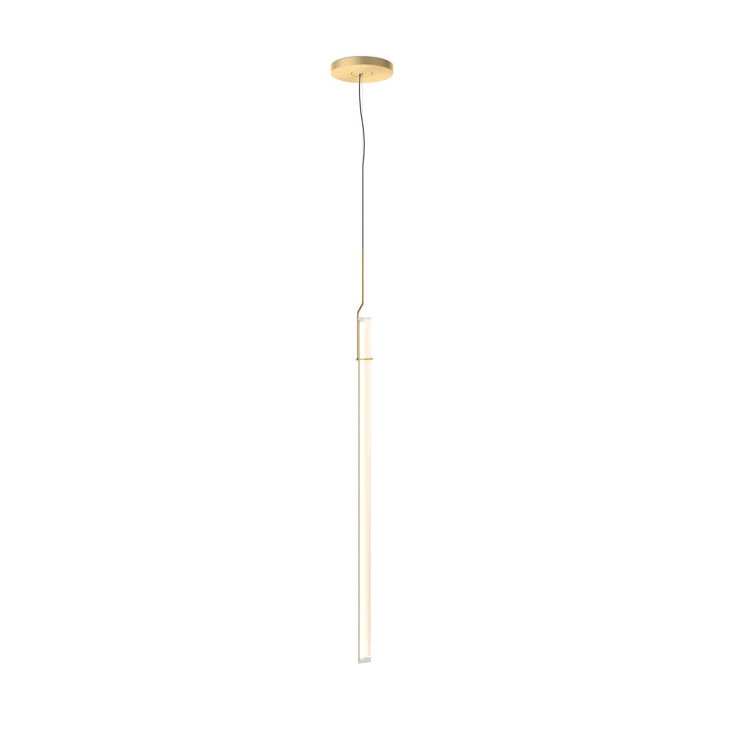 Halo Jewel Straight Pendant Light Dia 7.9″ x H 39.4″ / Dia 20cm x H 100cm / Gold / Warm Light Pendant light