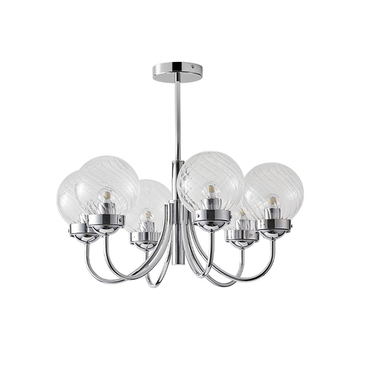 Hamilton Chandelier 6 heads ? 23.6″ x H 12.6″ / Dia 60cm x H 32cm / Chrome Chandelier