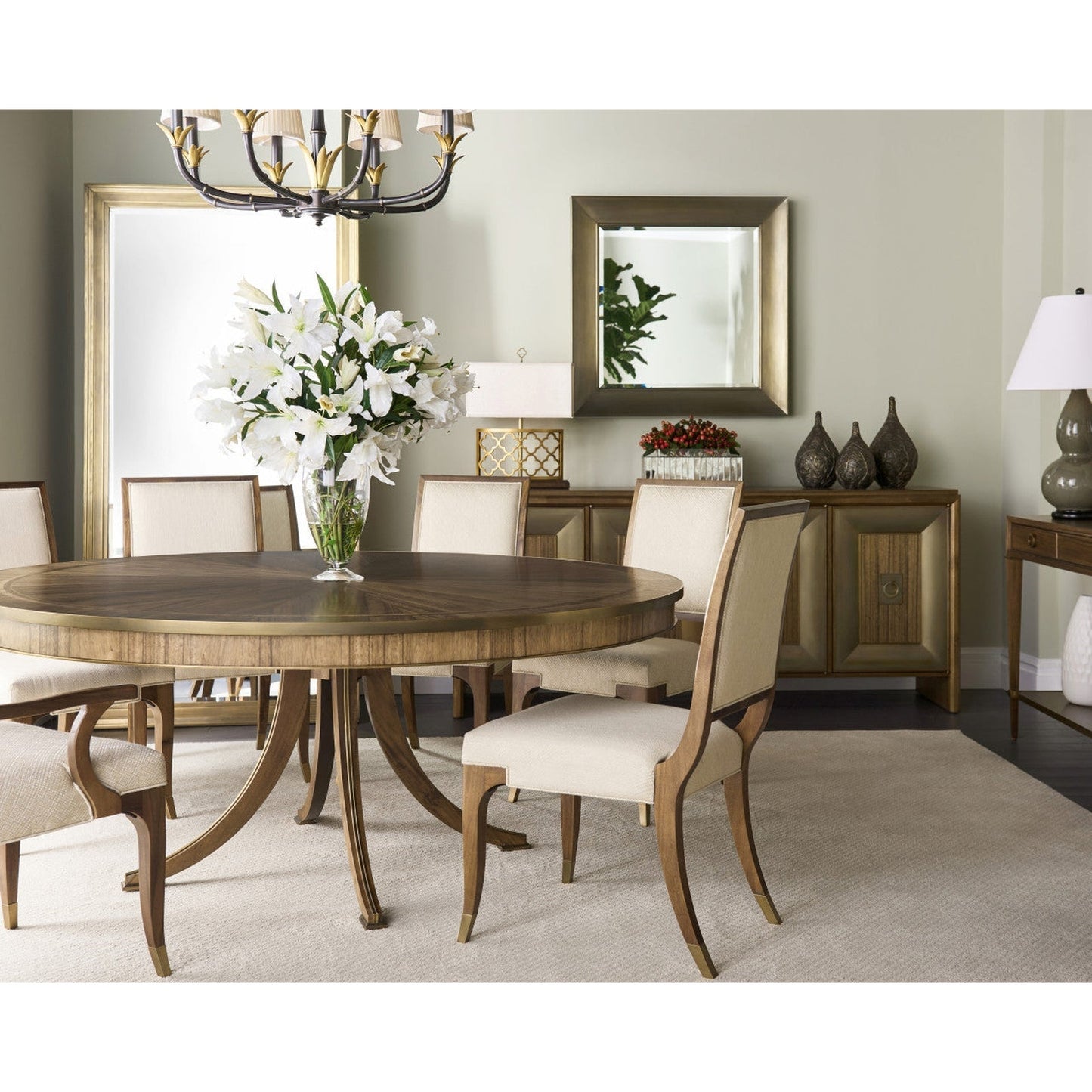 Jonathan Charles Hamilton Round Dining Table (496000-72L-PGA)