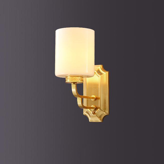 Hamilton Wall Lamp W 5.1″ x H 11.4″ / W 13cm x H 29cm / Brass & White Wall lamp
