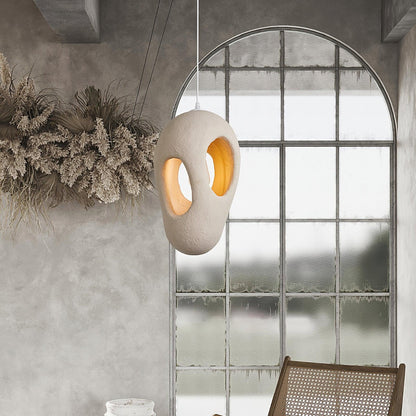 Hand-Built White Pendant Lamp Pendant light
