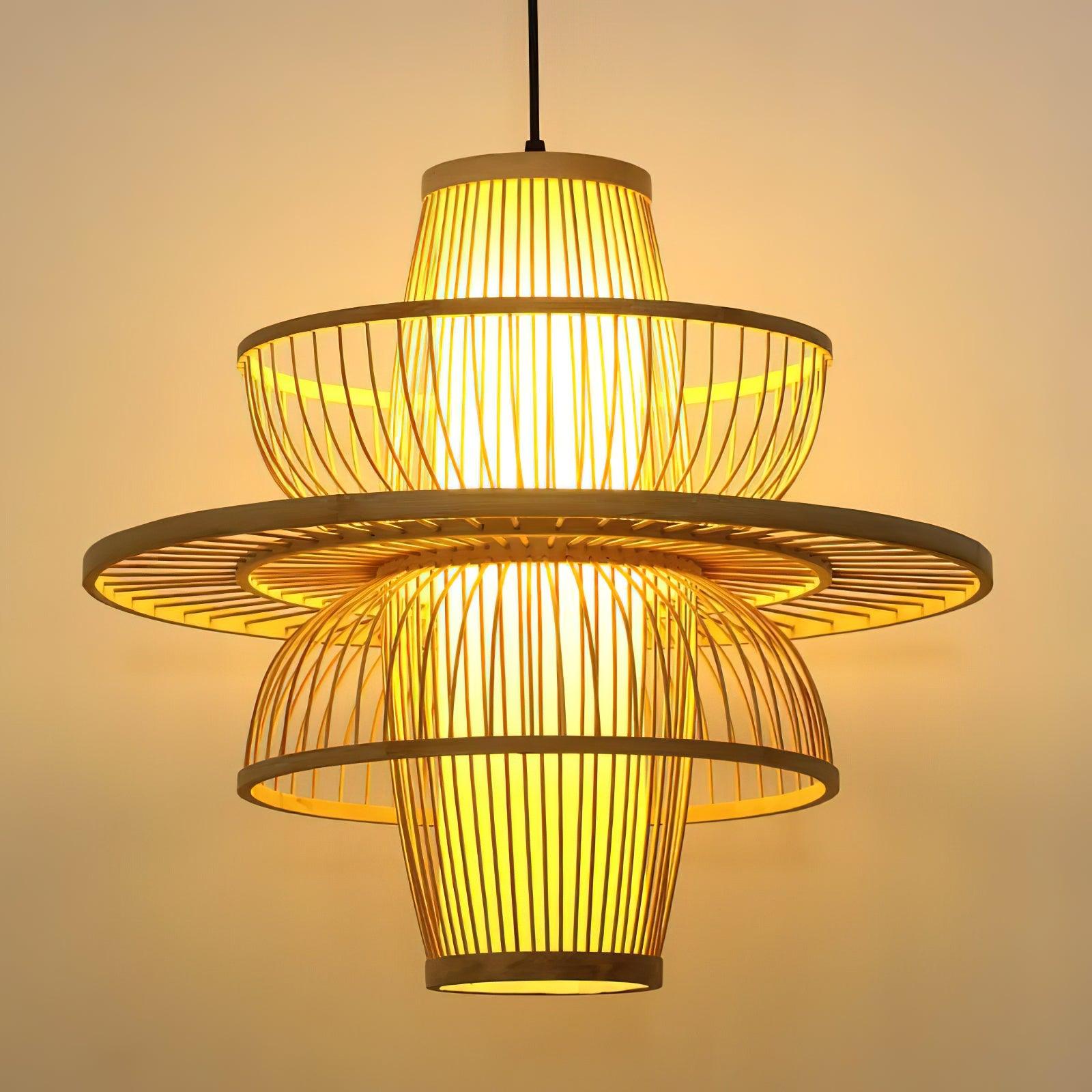 Handmade Sigyn Bamboo Pendant Lamp Dia 17.7″ x H 15.7″ / Dia 45cm x H 40cm / Natural bamboo Pendant light