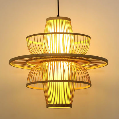Handmade Sigyn Bamboo Pendant Lamp Dia 17.7″ x H 15.7″ / Dia 45cm x H 40cm / Natural bamboo Pendant light