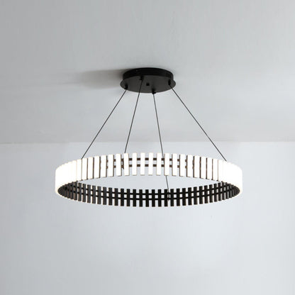 Hanging LED Chandelier Dia 15.7″ x H 3″ / Dia 40cm x H 7.5cm / Black&White / Warm Light Chandelier