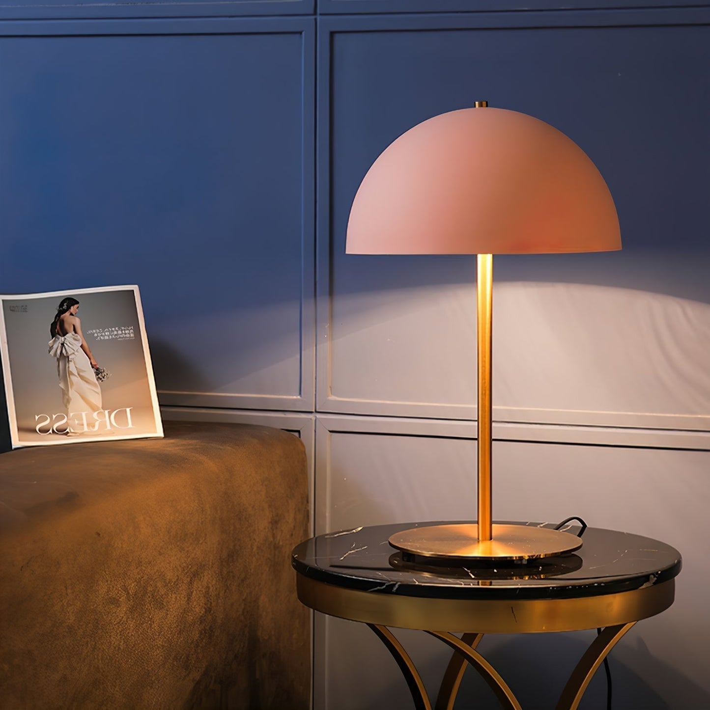 Hanna Table Lamp Dia 11.8″x H 17.7″ / Dia 30cm x H 45cm / Pink / US Plug Table lamp