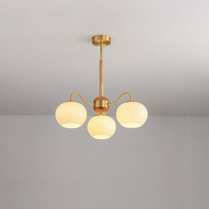 Hans Bergstrom Chandelier 3 heads ? 22.8″ x H 15″ / Dia 58cm x H 38cm / Brass＆Ash Chandelier