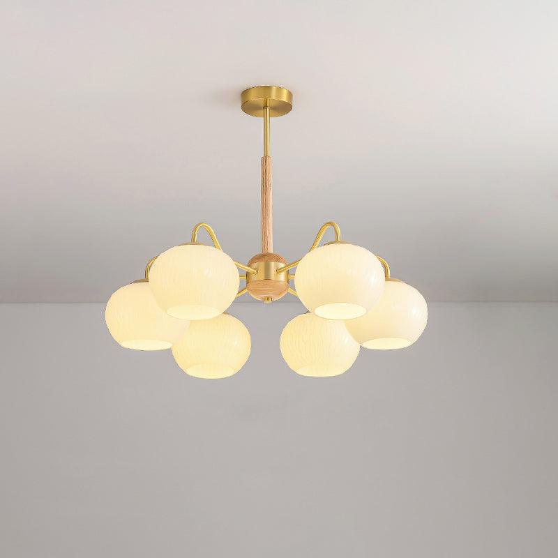 Hans Bergstrom Chandelier 6 heads ? 27.6″ x H 15″ / Dia 70cm x H 38cm / Brass＆Ash Chandelier