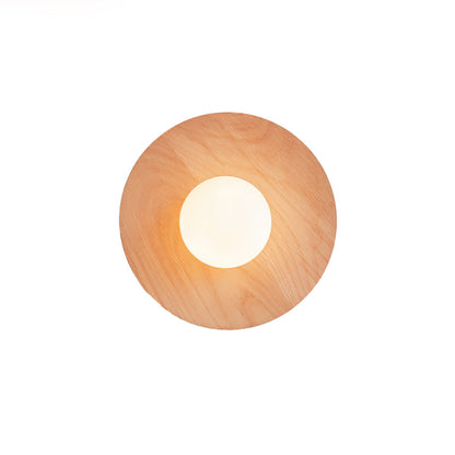 Harmonia Wooden Wall Light Dia 7.9″ x H 7.9″ / Dia 20cm x H 20cm / Nature oak Wall lamp