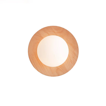 Harmonia Wooden Wall Light Dia 5.9″ x H 5.9″ / Dia 15cm x H 15cm / Nature oak Wall lamp