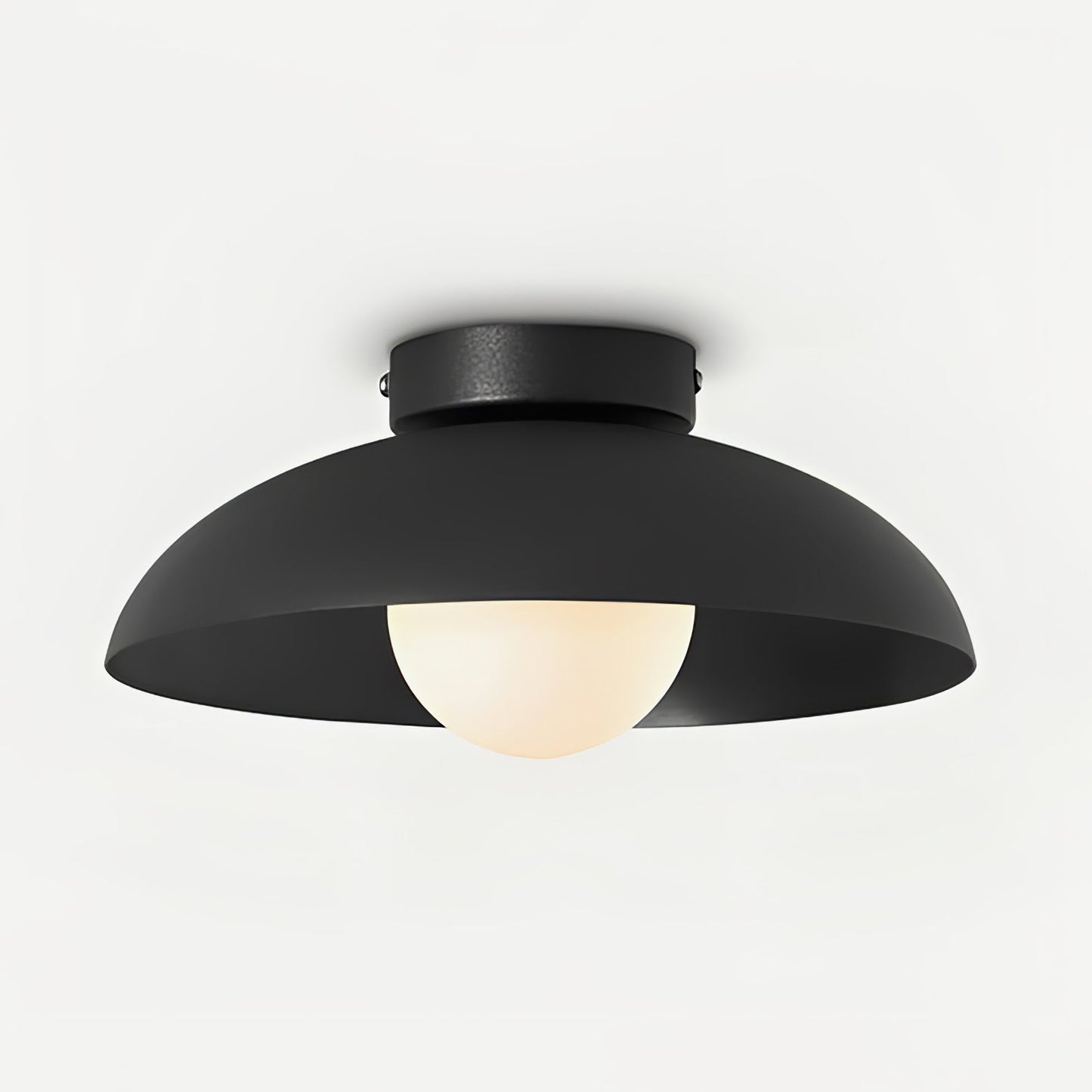 Harper Glass Dome Ceiling Lamp Dia 11″ x H 5.1″ / Dia 28cm x H 13cm (Power: ~12W) / Black Ceiling lamp