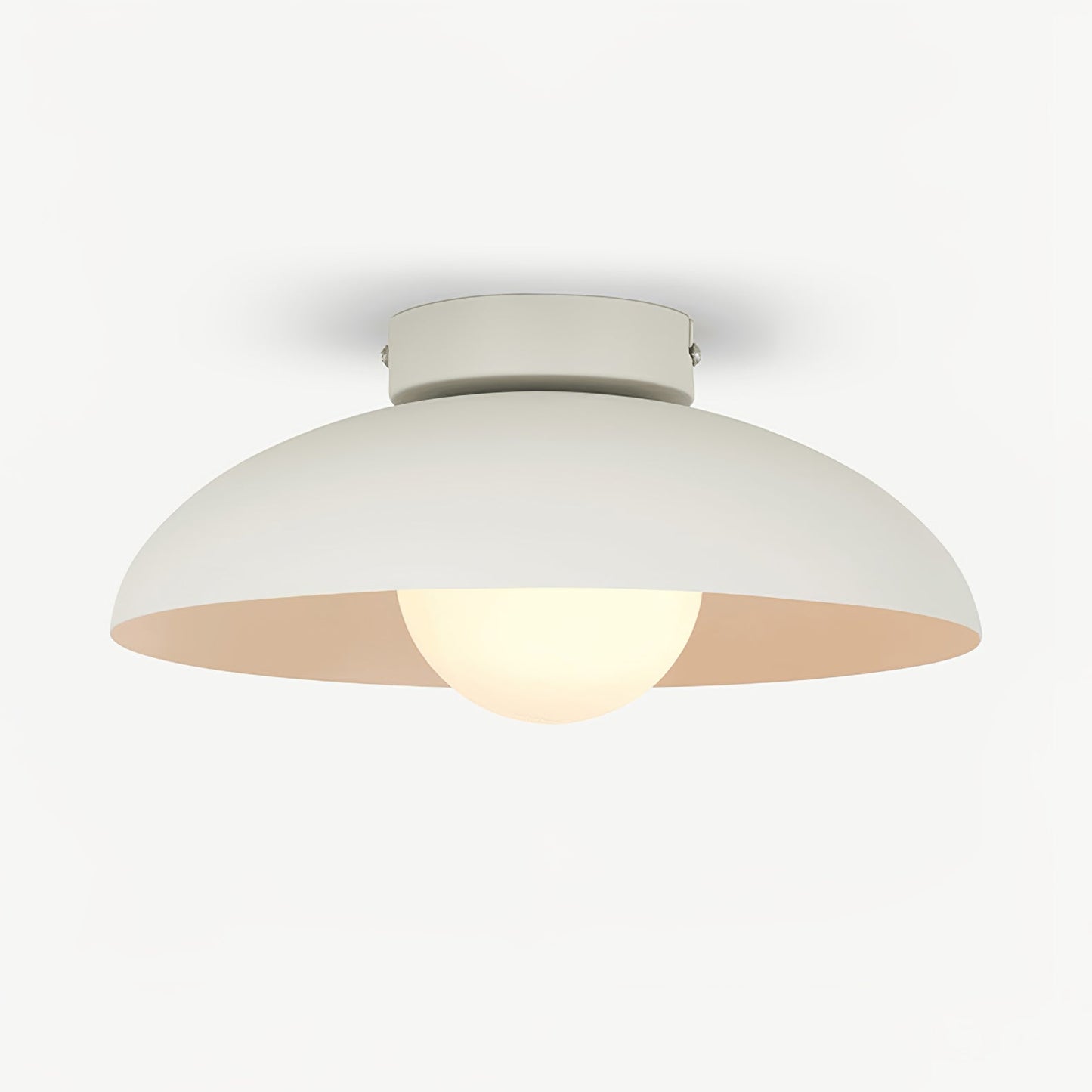 Harper Glass Dome Ceiling Lamp Dia 11″ x H 5.1″ / Dia 28cm x H 13cm (Power: ~12W) / White Ceiling lamp