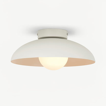 Harper Glass Dome Ceiling Lamp Dia 11″ x H 5.1″ / Dia 28cm x H 13cm (Power: ~12W) / White Ceiling lamp
