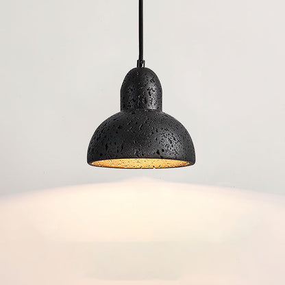 Terra Halo Pendant Light Model A: Dia 5.9″ x H 5.5″ / Black Travertine pendant Lamp